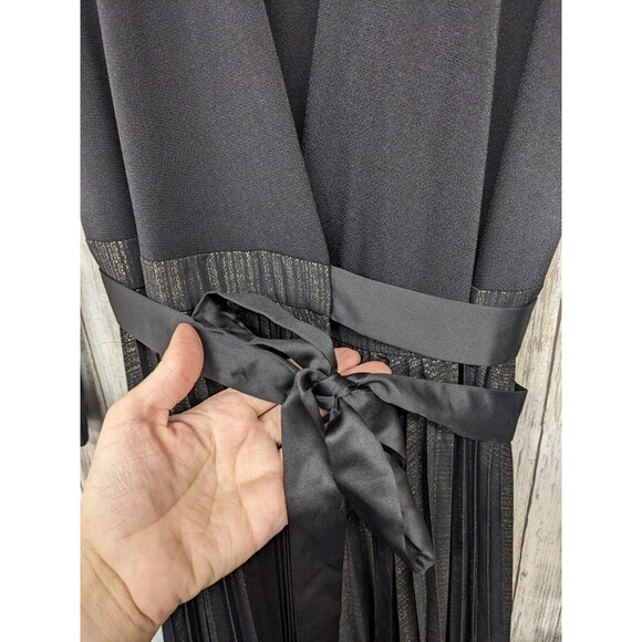 Lularoe Maxi Wrap Dress XXS Black Gold Pleated Witchy Whimsigoth Dark Romantic - Picture 2 of 9